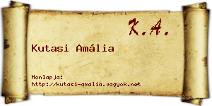 Kutasi Amália névjegykártya